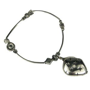 Silvertone Bracelet Charm  Nugget Star Size 9 inch Jewelry Women Men Stretch